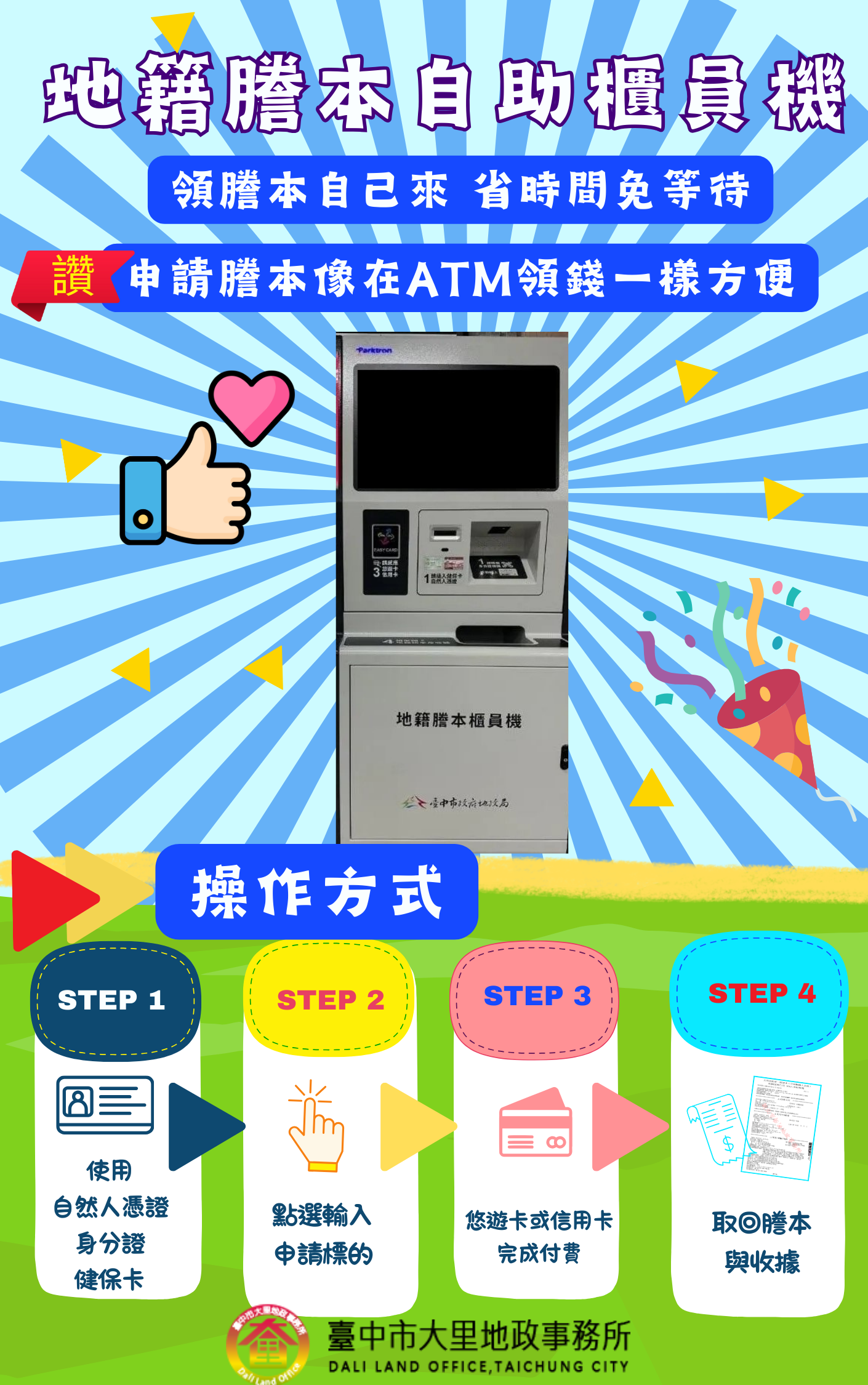 臺中市地政數位升級！地籍謄本自助領取，最快3分鐘搞定